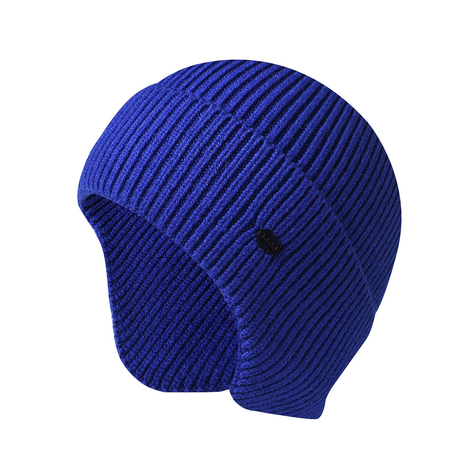 Outdoor Knit Earflap Beanie Caps Women Men Solid Stripe Beanie with Ears Warm Winter Skiing Knitted Ribbed Beanie Hat