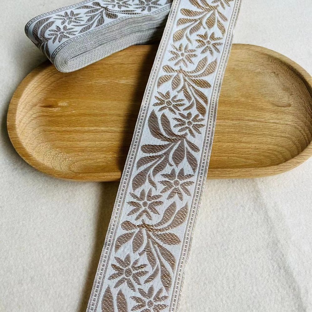 Ethnic Lace Jacquard Webbing Woven Tape For Garment Accessories Width 5 cm ST-977