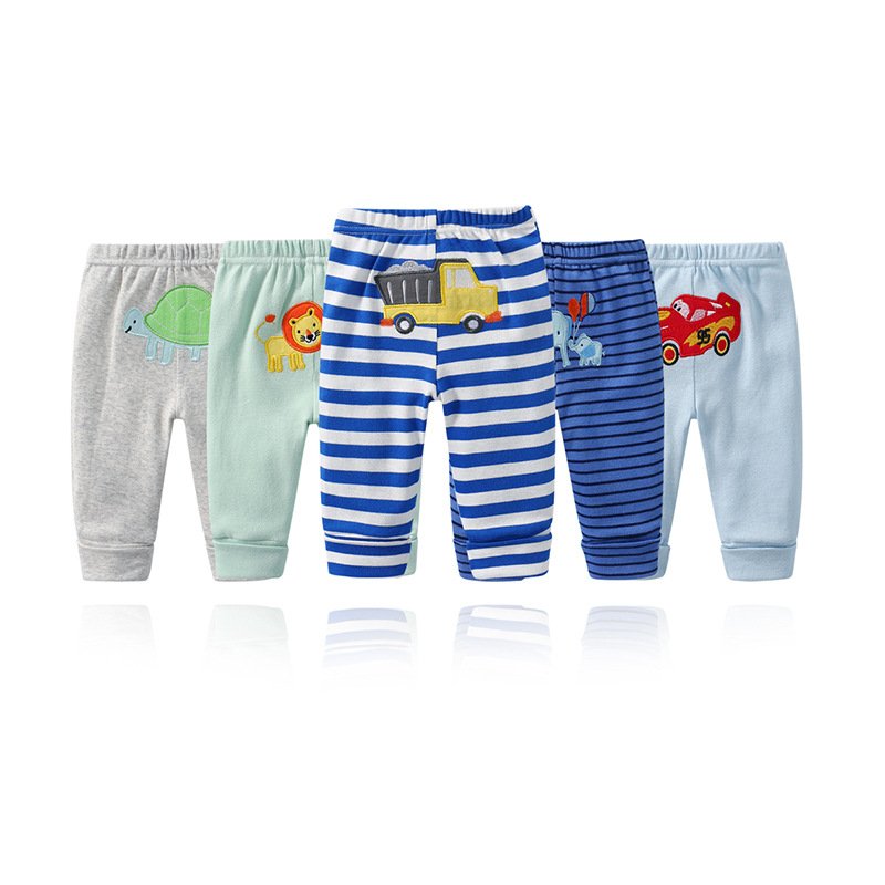 2023 Spring and Autumn Infant 5 PCS Clothes Sets 100% Cotton Kids Trousers Baby Wear Leggings Boys Pants
