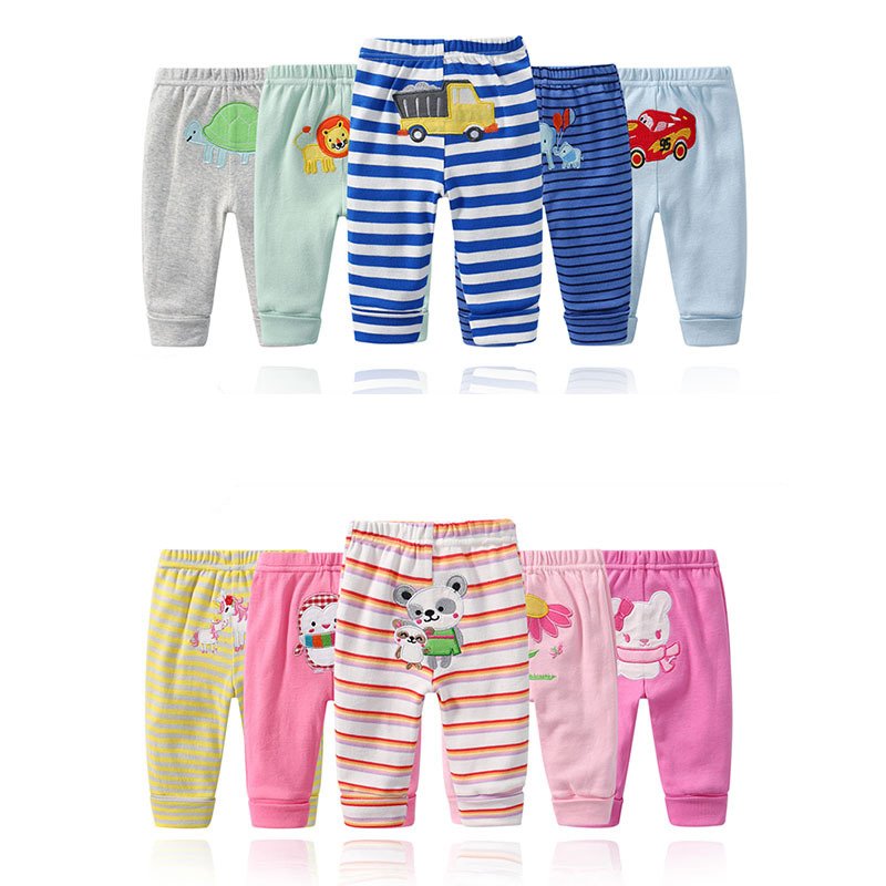 2023 Spring and Autumn Infant 5 PCS Clothes Sets 100% Cotton Kids Trousers Baby Wear Leggings Boys Pants