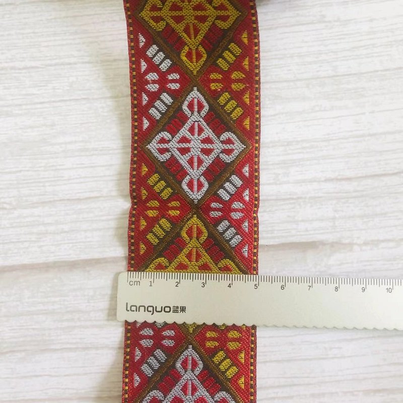 Ethnic Style Lace Jacquard Webbing Woven Tape For Garment Accessories Width 5cm ST-918