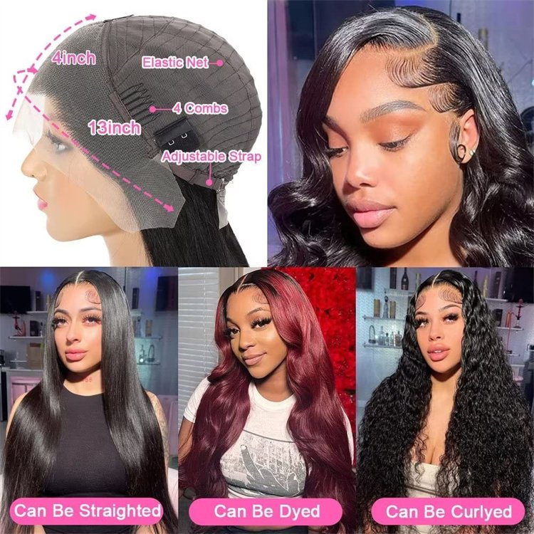 Wholesale glueless Lace Front Wig raw Brazilian Hair HD Lace Frontal Wig,Virgin remy Human Hair Full Lace Wig for black women
