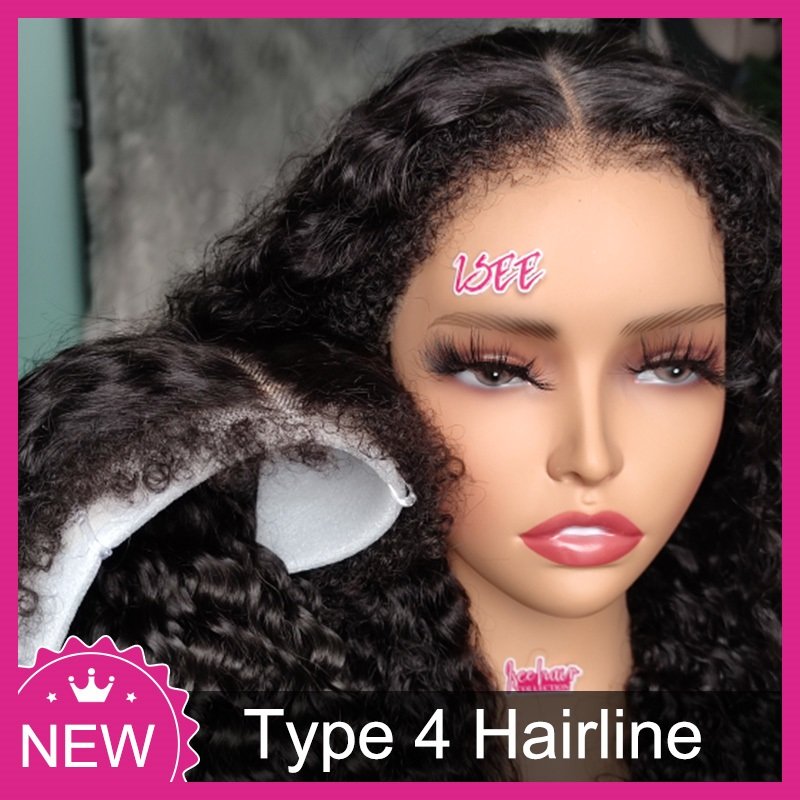 ISEE New Launched Type 4 Hairline HD Lace Front Wig Natural Density Water Wave with Curly Edges