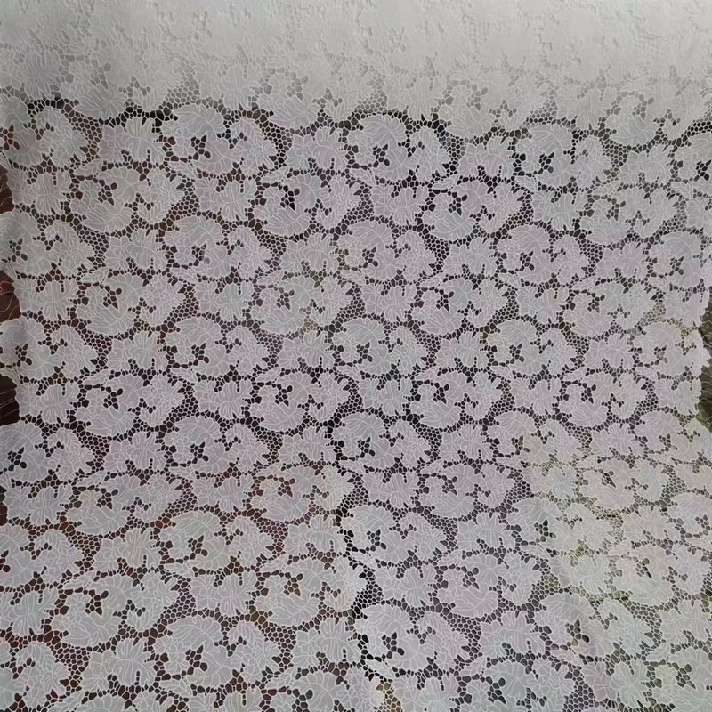 wholesale Embroidered lace fabric water soluble lace trim polyester embroidery fabric