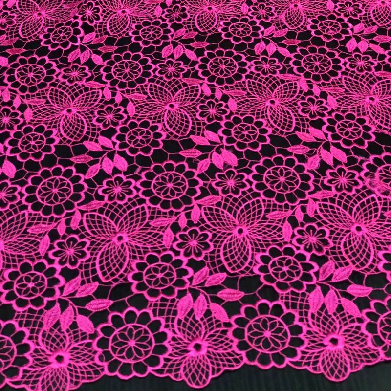 wholesale Embroidered lace fabric water soluble lace trim polyester embroidery fabric