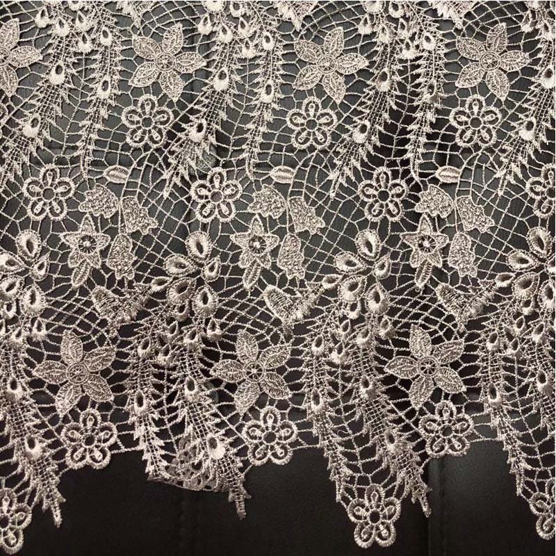 wholesale Embroidered lace fabric water soluble lace trim polyester embroidery fabric