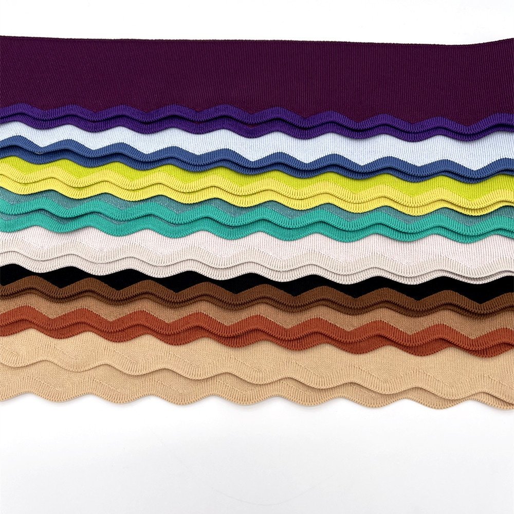 Factory supplier custom 63%rayon 35.7% nylon 1.3% spandex rib cuffs for fashion skirts