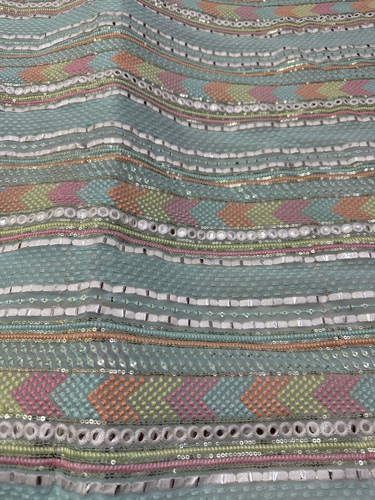 New Arrival Cotton Printed Faux Georgette Fabric Embroidered Tulle Material India Wholesale Price Wedding Dresses Work Outfits