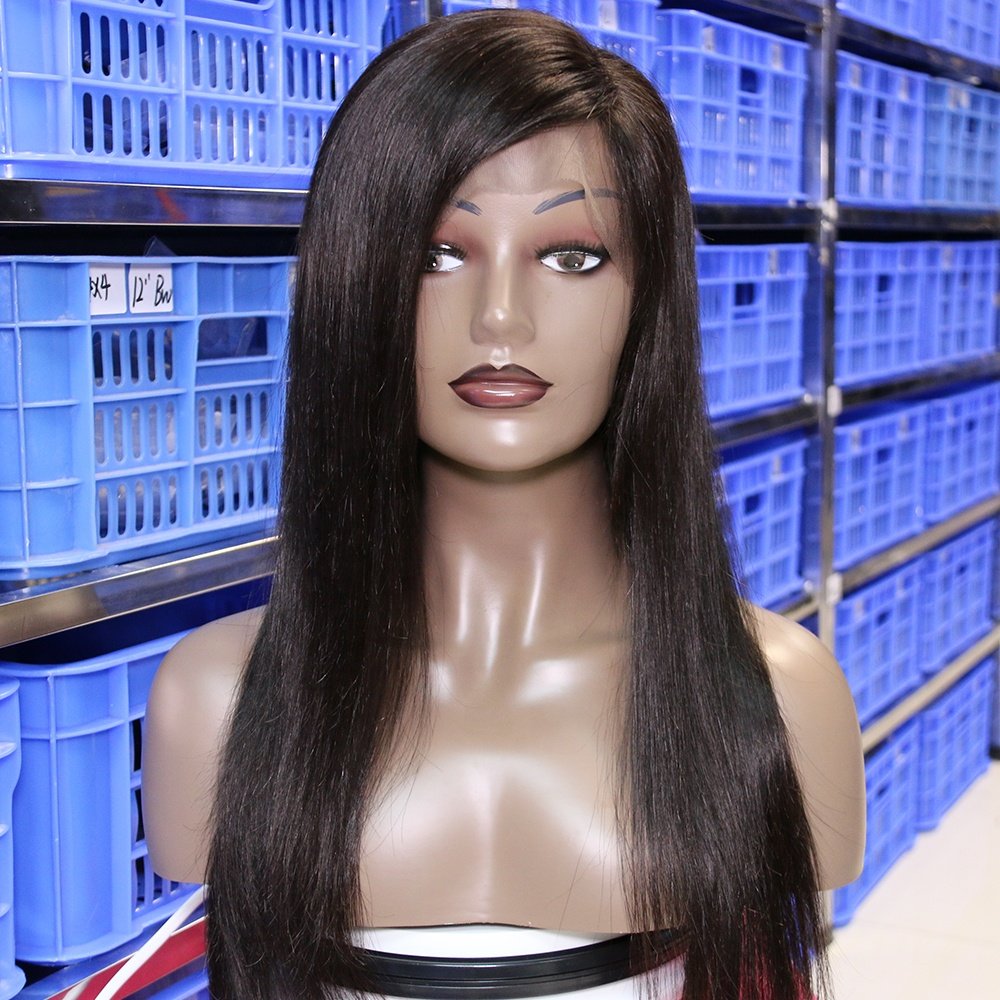 20 Years Raw Human Hair Wig Vendors Brazilian Natural Straight 100% Virgin Human Hair Lace Front Wigs For Black Women
