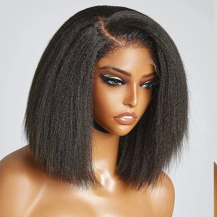 Wholesale Yaki Bob Lace Front Human Hair Wig,Transparent Glueless Full HD Lace Bob Wig,Cheap 13*4 Lace Frontal Short Bob Wig