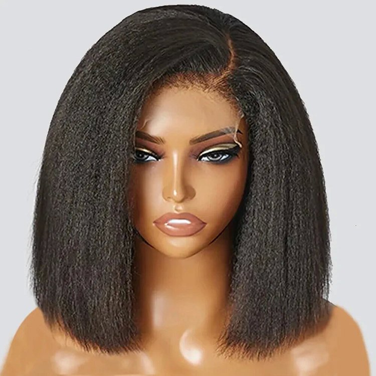 Wholesale Yaki Bob Lace Front Human Hair Wig,Transparent Glueless Full HD Lace Bob Wig,Cheap 13*4 Lace Frontal Short Bob Wig