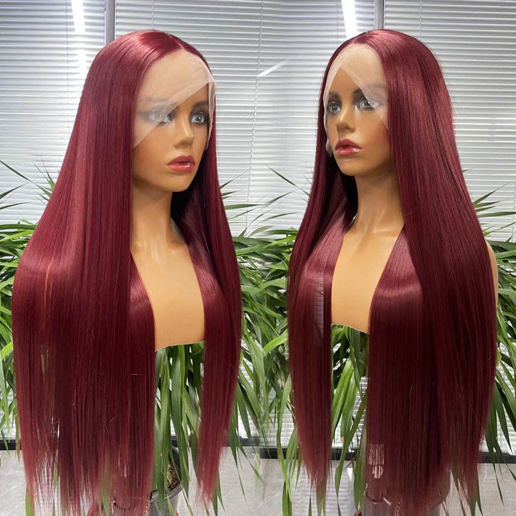 Top Quality Vietnamese Virgin Human Hair Wigs Bright Color Lace Front With Baby Hair Transparent Glueless 13x4 Lace Front