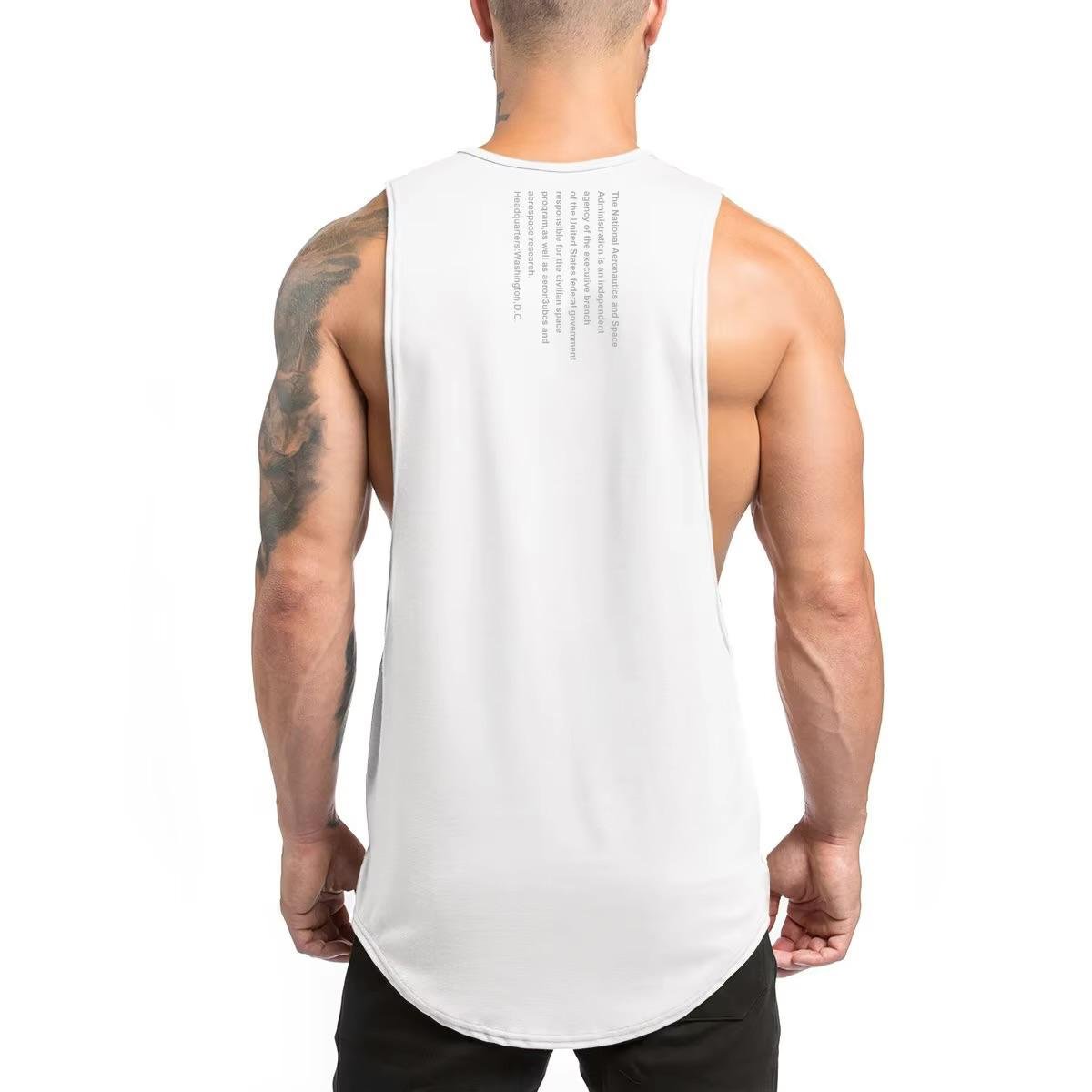 Custom sportswear Blank 100%Cotton Gym Fitness Bodybuilding stringer Men Print Muscle Drop Armhole Workout Tank Top From BD