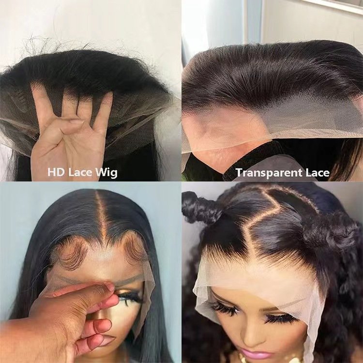 Human hair 13*4 4*4 Lace front strap Baby Hair Natural Color No glue 100% Human hair wig Straight Bob Curly Bob
