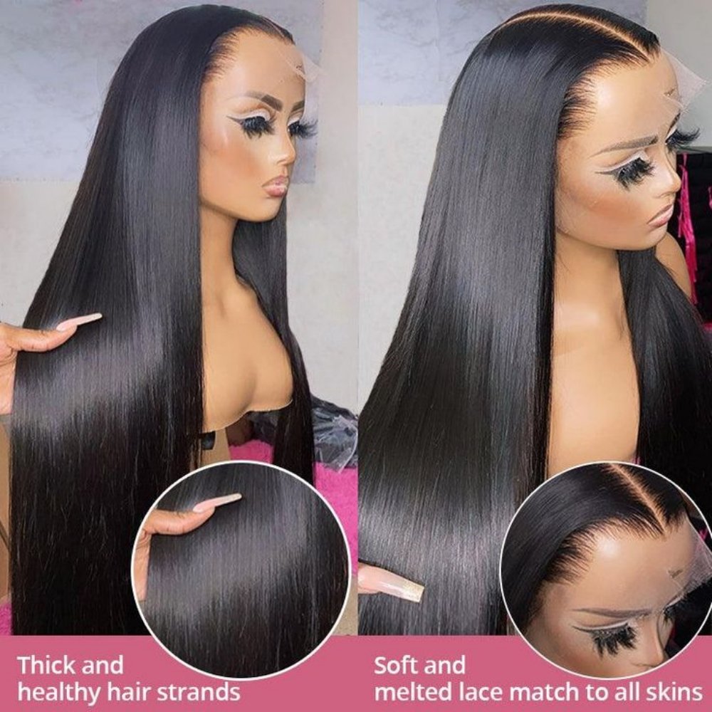 Funmi Super Double Drawn Natural Color Bouncy Wave Lace Human Hair Wig Popular Wholesale SDD bone straight lace frontal wigs