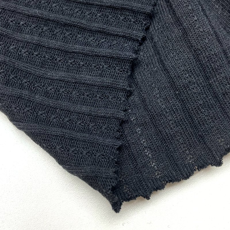 Soft quality ribbed 60% cotton 40% polyester knit solid 210GSM CVC jacquard rib fabric for cardigan