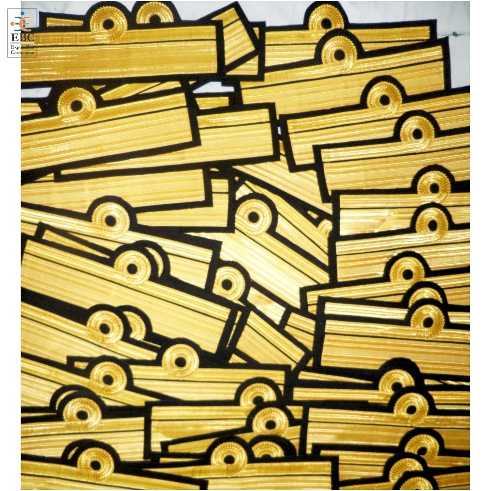 Braid Gold Bullion Wire for Service Uniform Fancy Costume Sequin Fabric Custom Sizes & Colors Economy Bulk by Export Belt Corp.