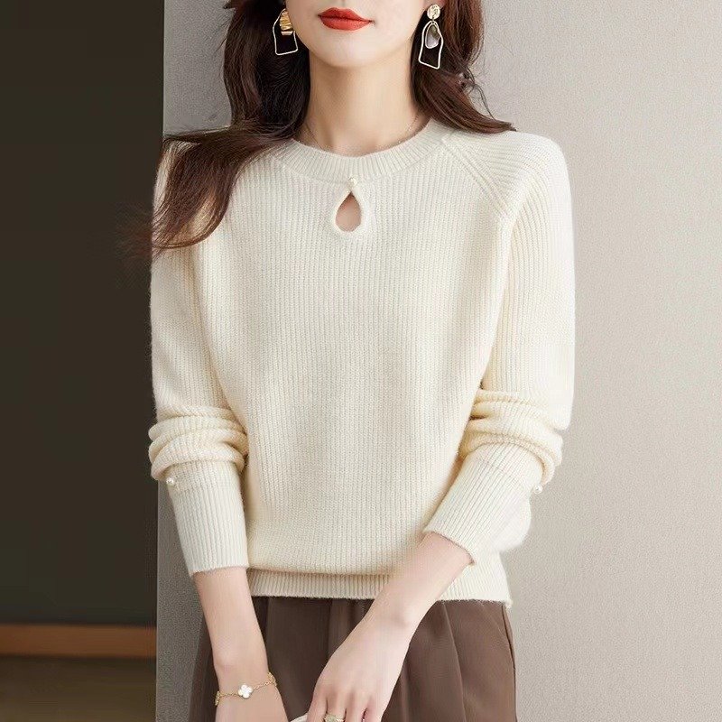 Women's Sweater Autumn Winter Ribbed Knitted Pullover O neck Loose Bottoming Shirt Solid Soft Knitwear Jumpers Basic Sweaters
