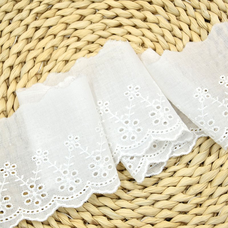 cheap lace Wholesale Decorative Embroidery Wedding Trim Ribbon Lace for Black White Embroidered Cotton