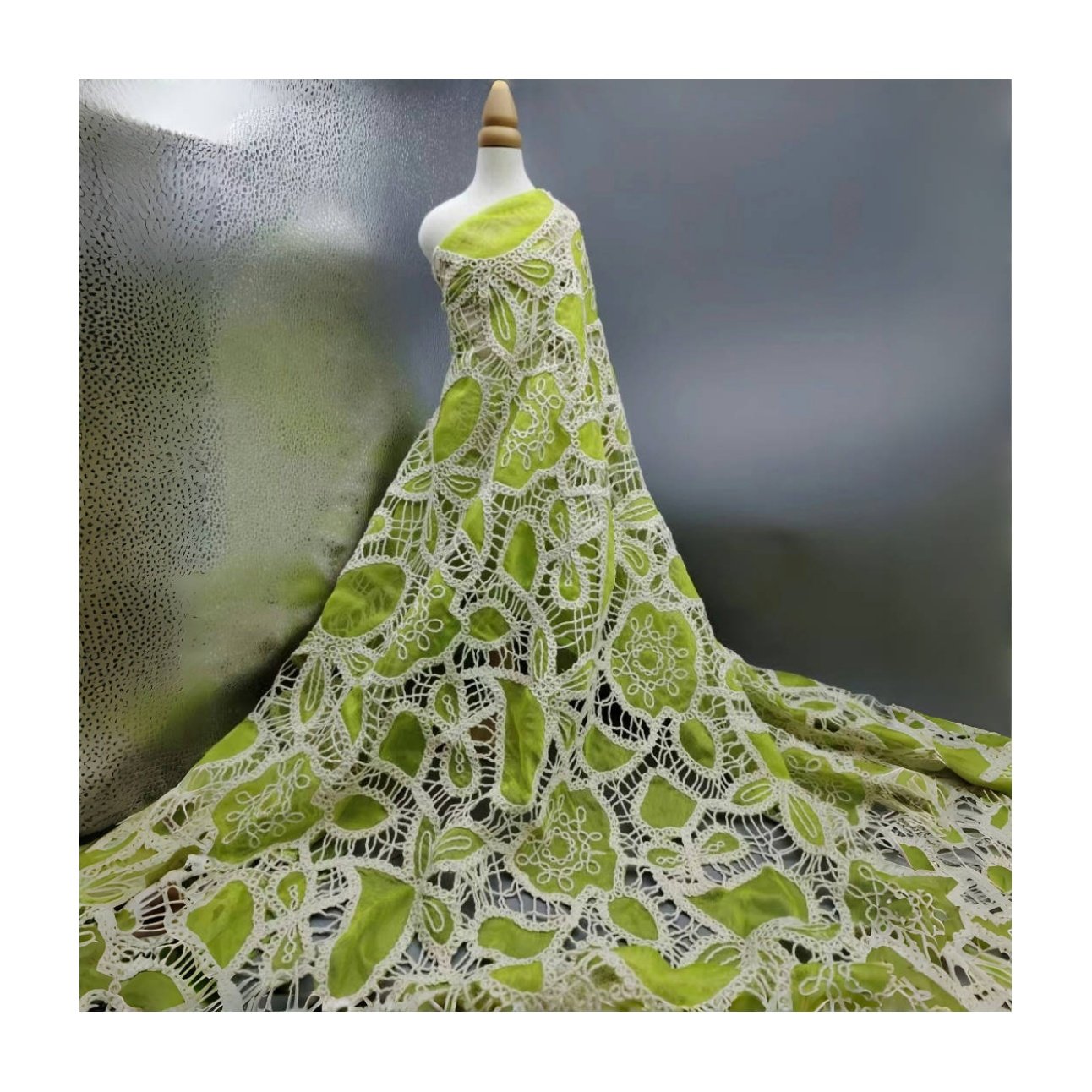 AFFINITY Custom French White 3D Fabric Cord Guipure Lace Hollow Embroidery Lace Fabric For Women