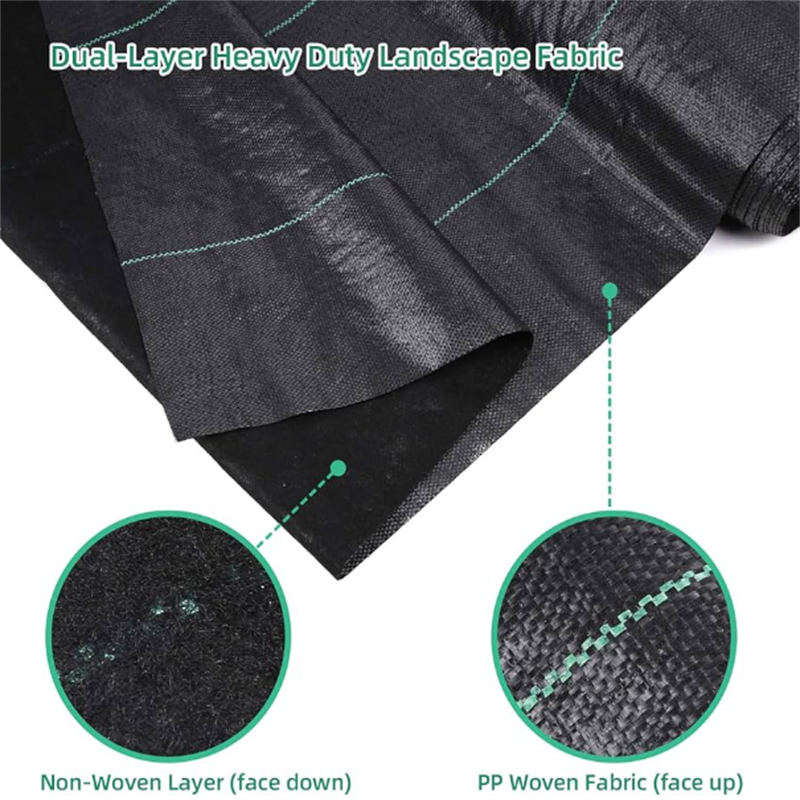 90GSM 100G PP Polyethylene Woven Fabric Geotextile Weed Mat Barrier Ground Cover Woven Landscape Cloth