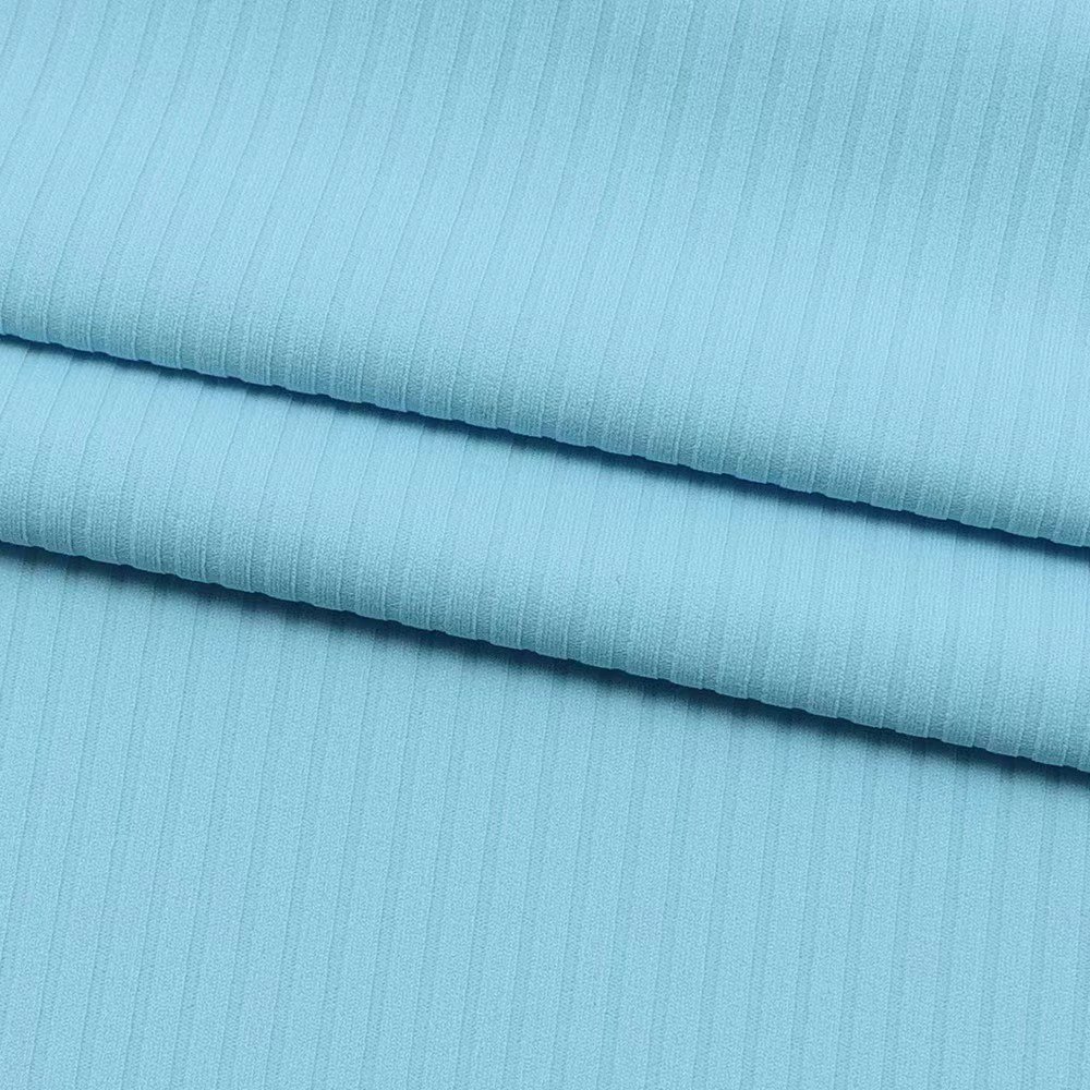 Factory Manufacture Nylon Elastic Fabric 77%Nylon 23%Spandex Knitted Fabric 2*1 Rib Fabric for Yoga Clothing Gym
