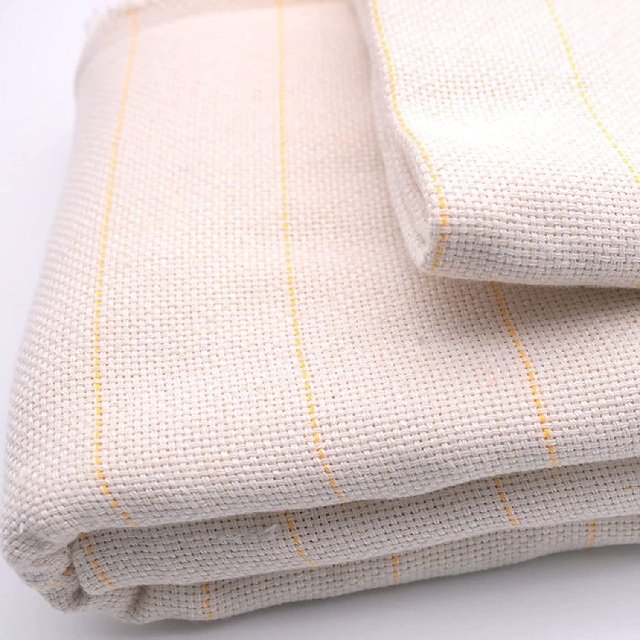 100 Virgin Polyester Monks Cloth Punch Needle Kit Tufting Fabric Yellow Guidelines Craft Kit Sustainable Reusable High Quality