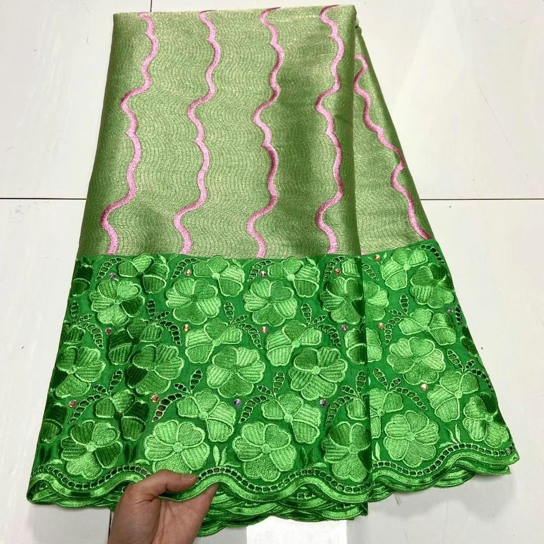 ACI New Arrival High Quality Swiss Voile Cotton Lace African Fabrics Embroidery 5 Yards Cutting Piece Custom Made Fabric
