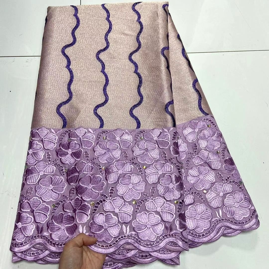 ACI New Arrival High Quality Swiss Voile Cotton Lace African Fabrics Embroidery 5 Yards Cutting Piece Custom Made Fabric