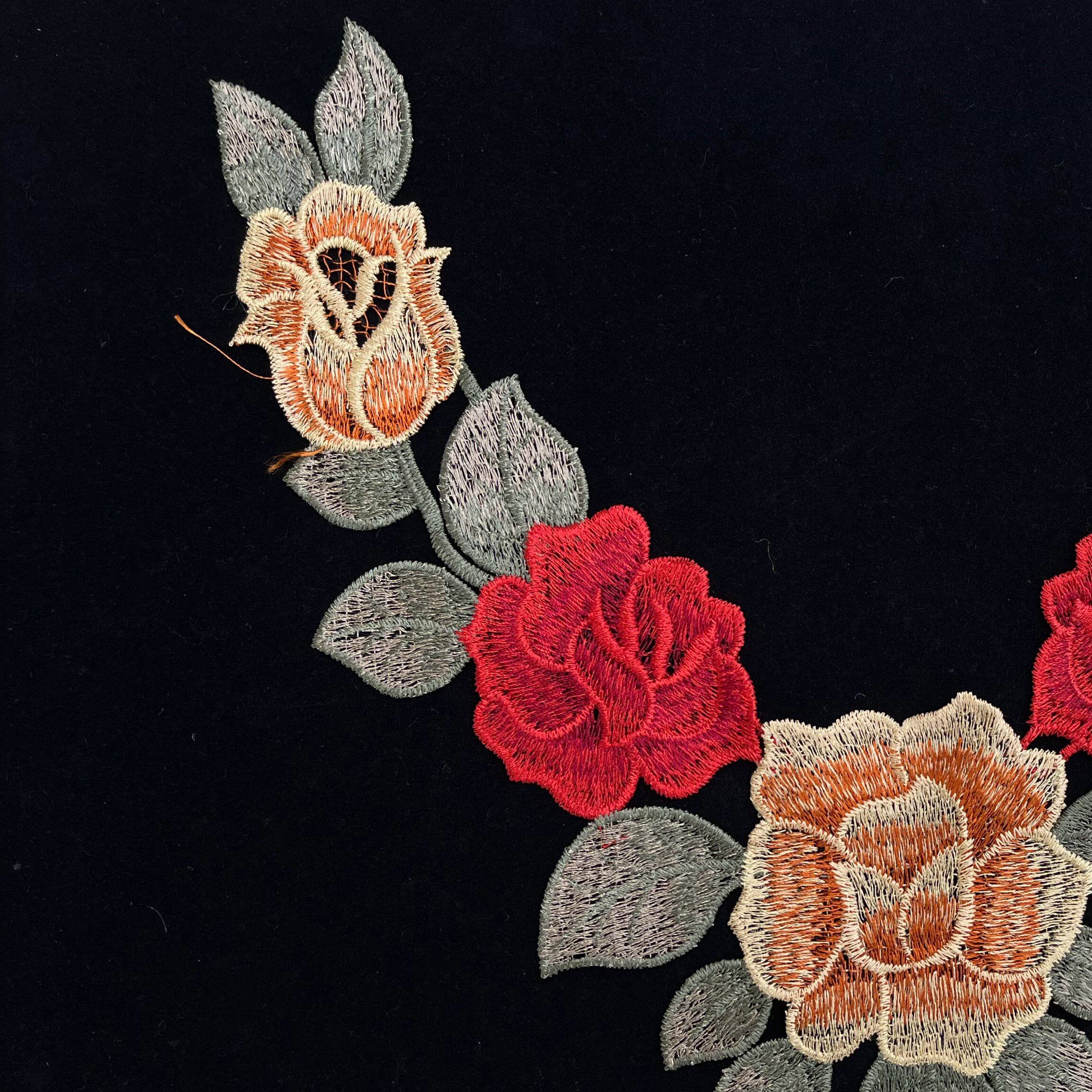 Zeal Wholesale 3D Floral Embroidered Women's Collars Colorful Corsage Neckline Lace Water Soluble Hollow Patches Sticker Floral