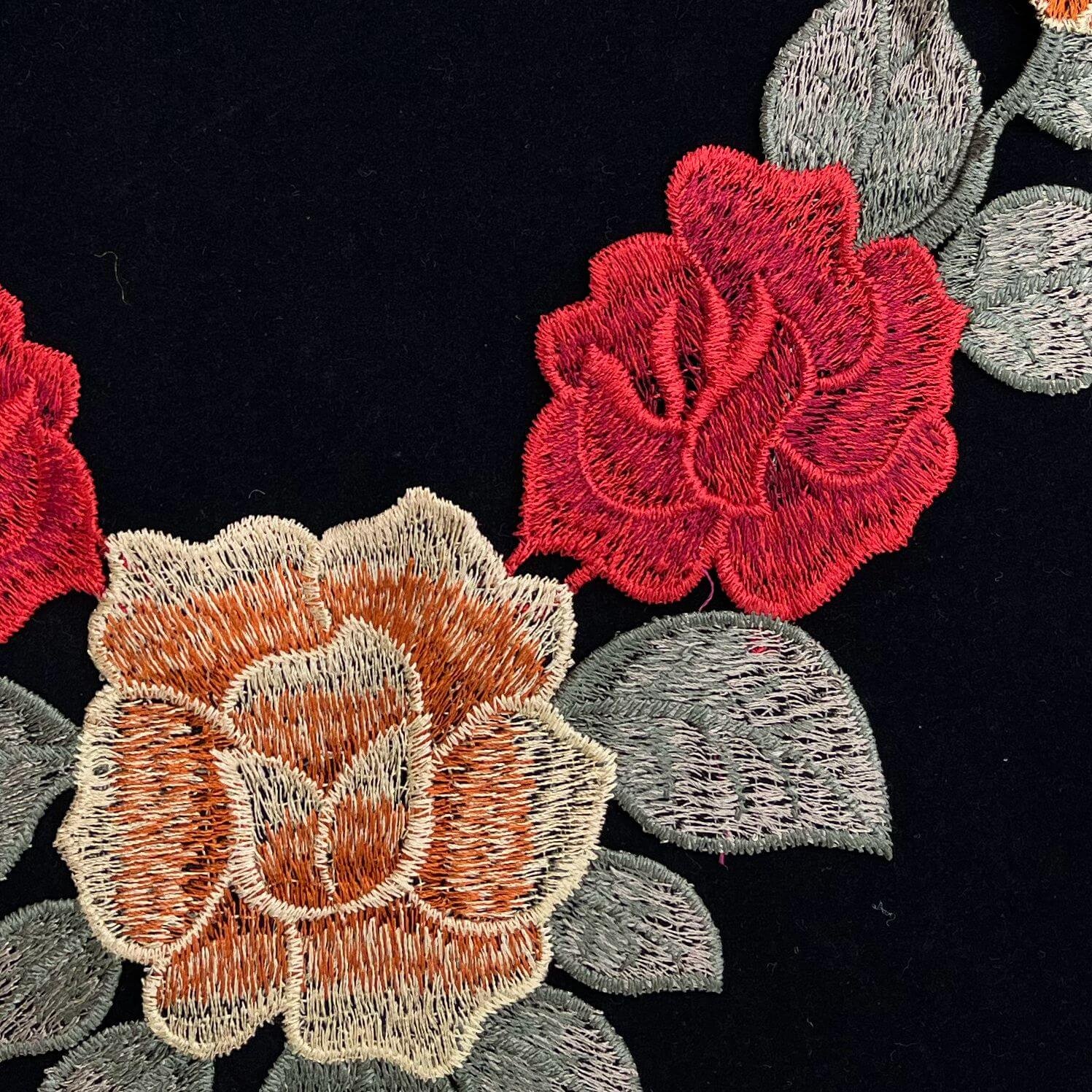 Zeal Wholesale 3D Floral Embroidered Women's Collars Colorful Corsage Neckline Lace Water Soluble Hollow Patches Sticker Floral