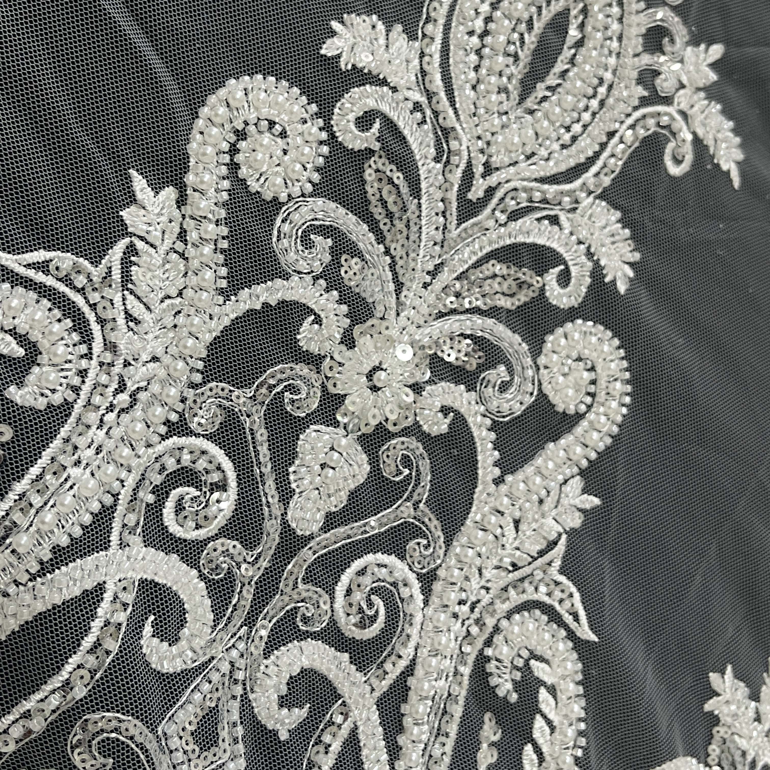 White lace fabric for wedding dress