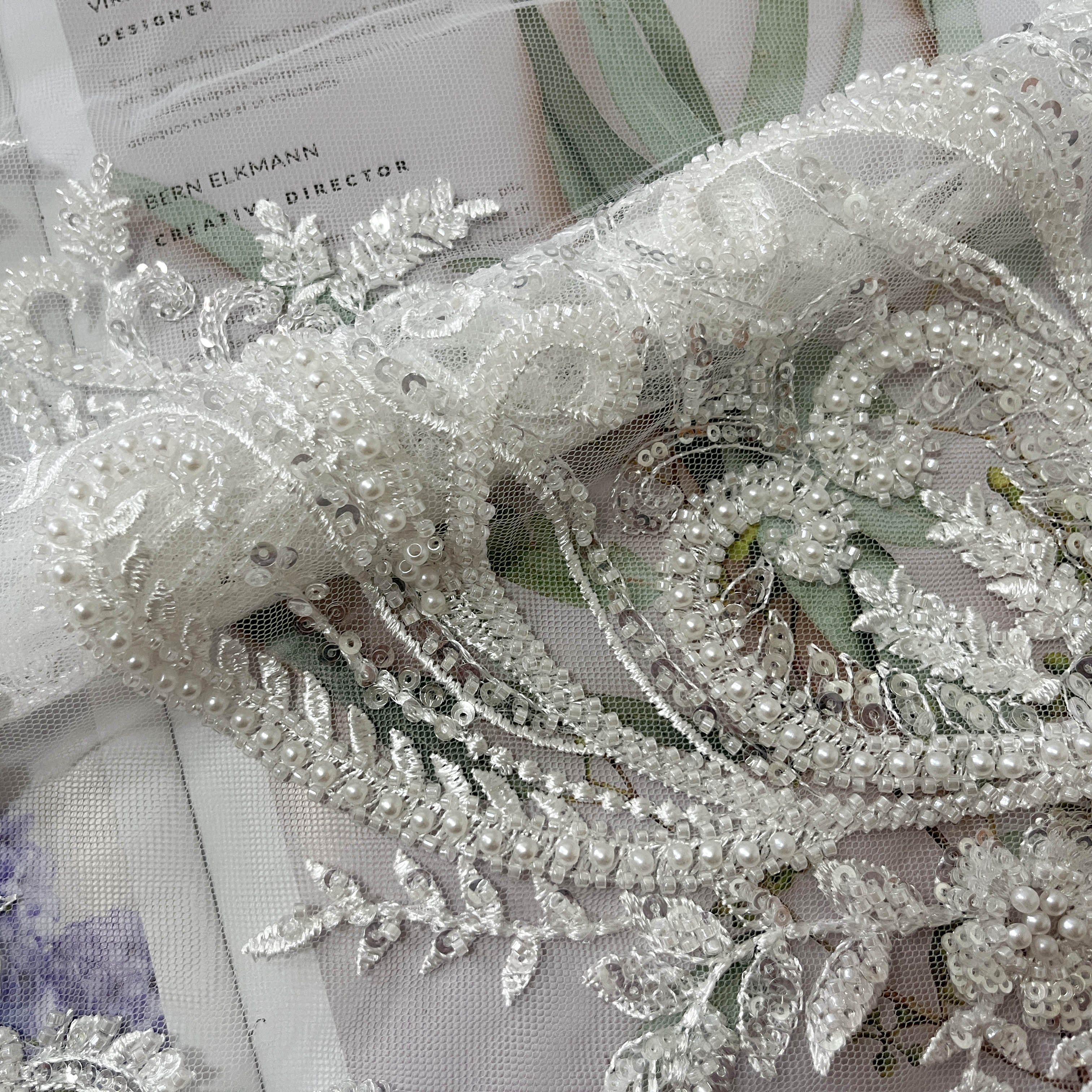 White lace fabric for wedding dress