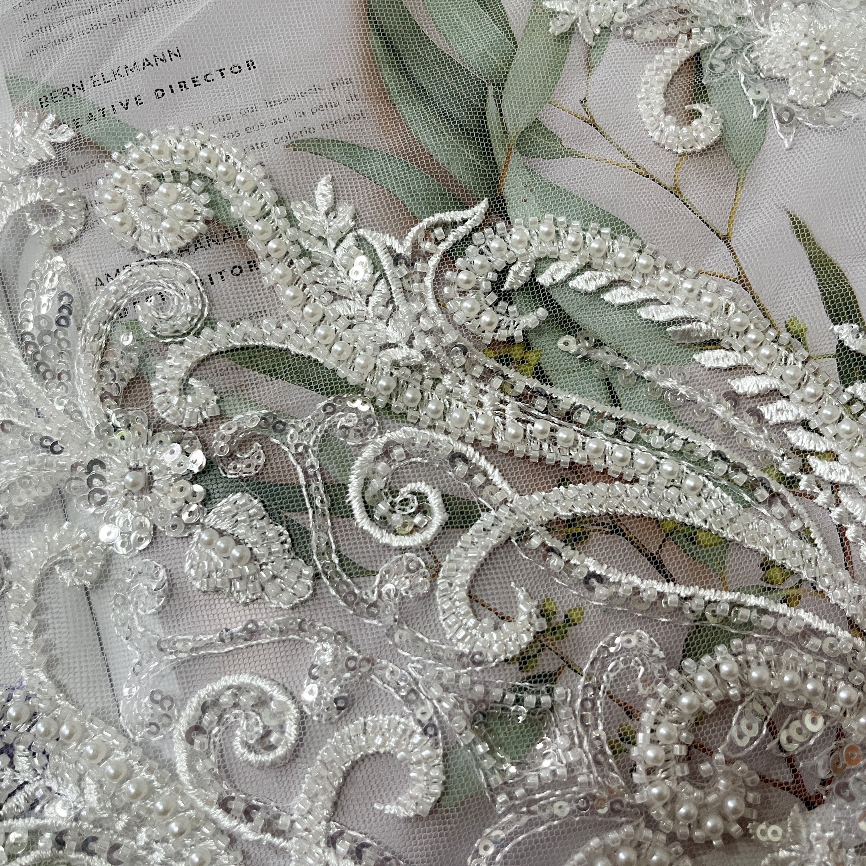 White lace fabric for wedding dress