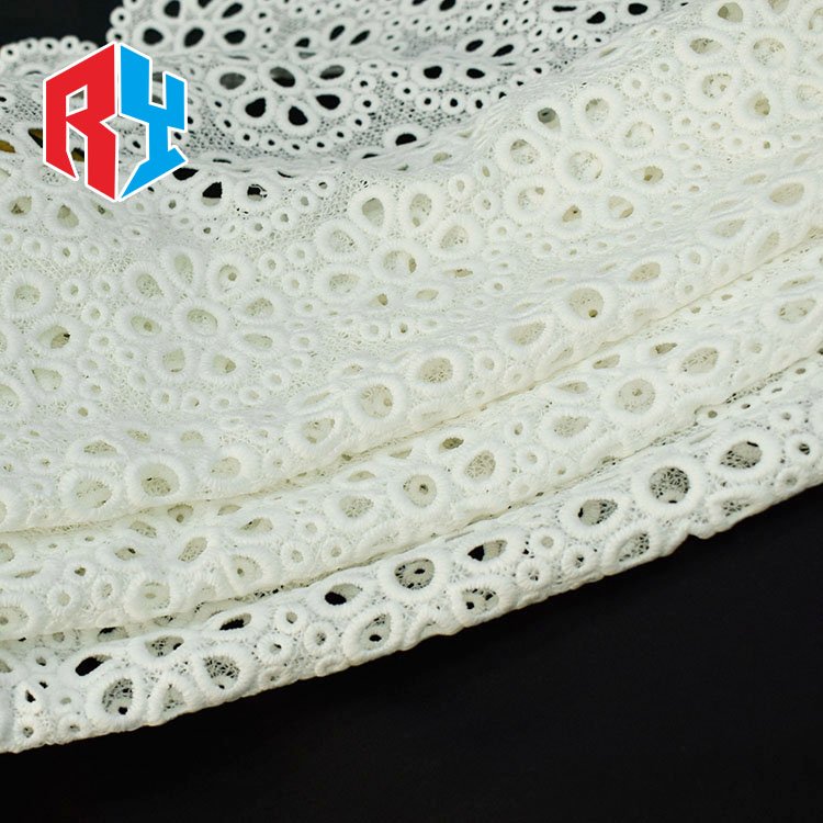 2024 Wholesale polyester net embroidery heavy embroidery fabric lace with flower pattern