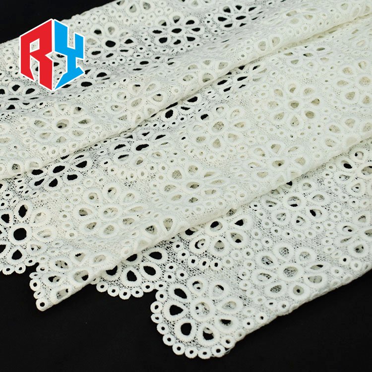 2024 Wholesale polyester net embroidery heavy embroidery fabric lace with flower pattern