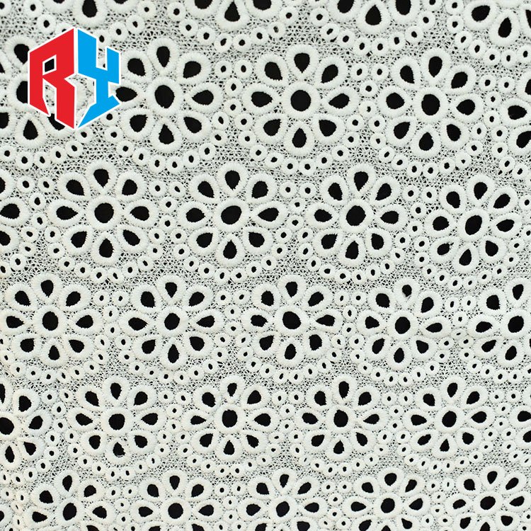2024 Wholesale polyester net embroidery heavy embroidery fabric lace with flower pattern