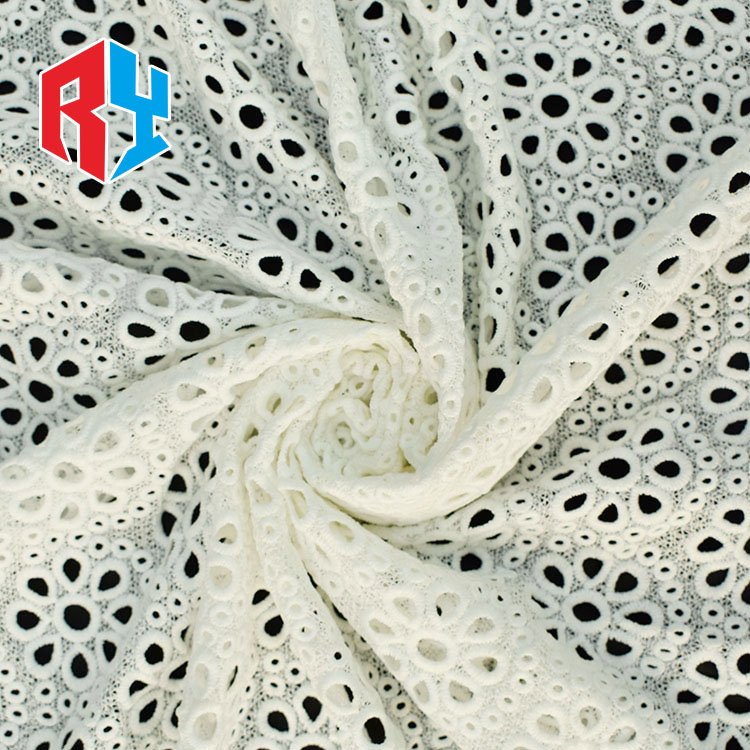 2024 Wholesale polyester net embroidery heavy embroidery fabric lace with flower pattern