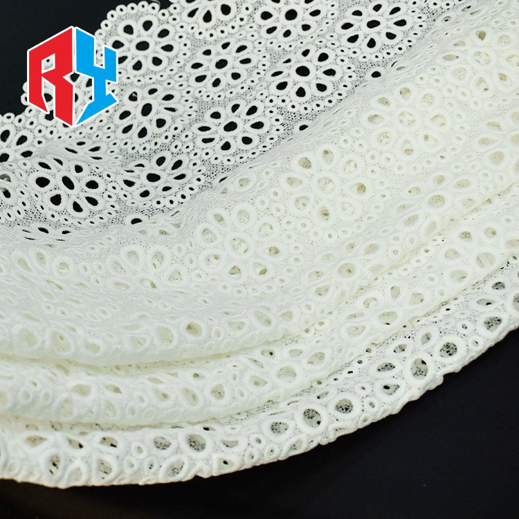 2024 Wholesale polyester net embroidery heavy embroidery fabric lace with flower pattern