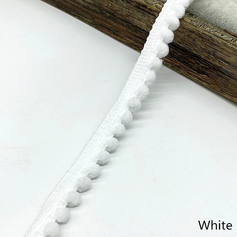 Pom Trim Ball 11 mm Pompom Fringe Ribbon Sewing Lace Kinted Fabric Handmade Craft Accessories