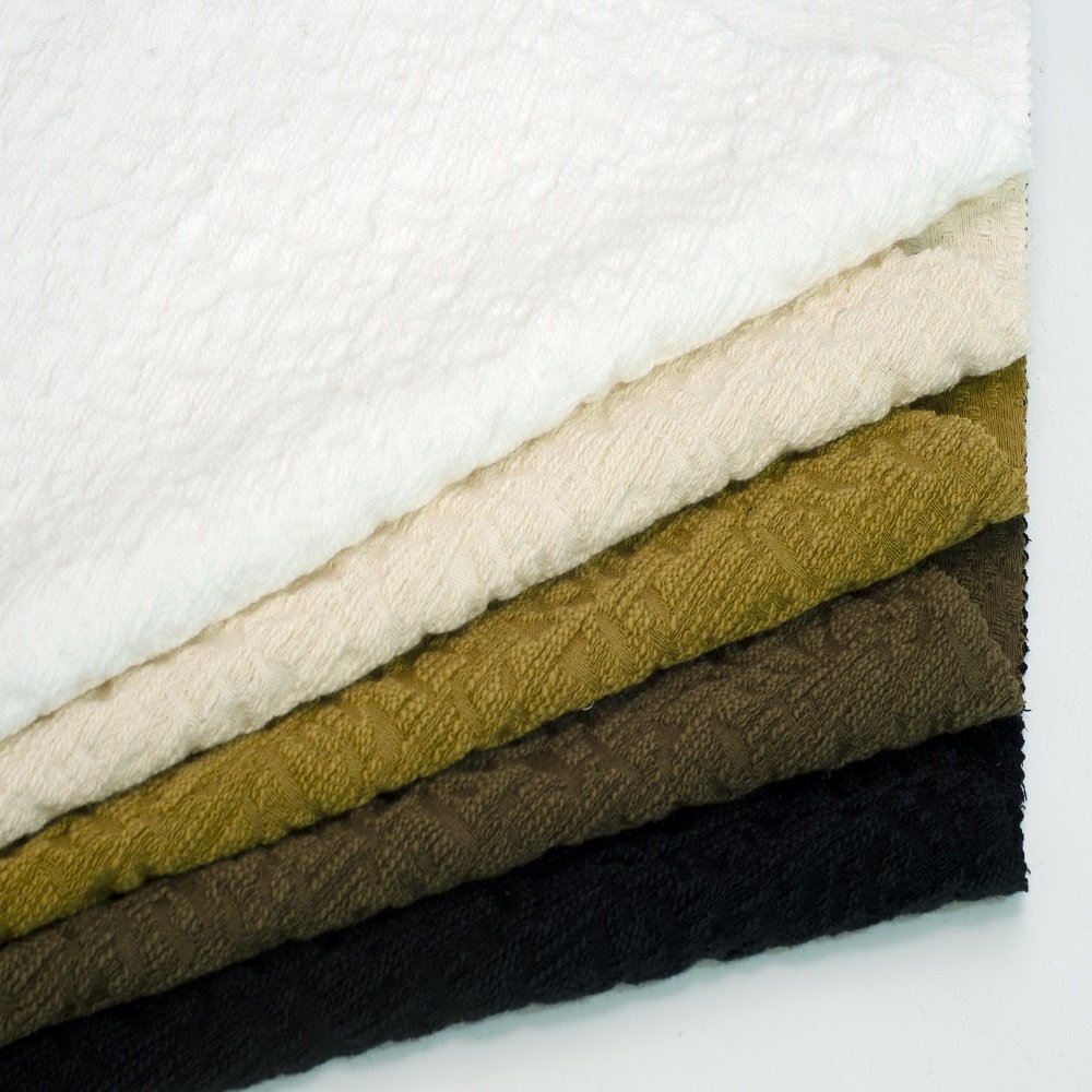 2527# Cotton Linen Fabrics Jacquard 84%cotton 11%viscose 5%linen fabric 392g for autumn winter clothing linen/cotton fabric