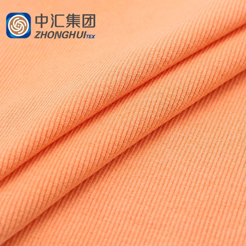 Stock Fabric Best Seller Cotton 2X2 Spandex Rib Knitted Single Jersey Fabric For T-Shirt
