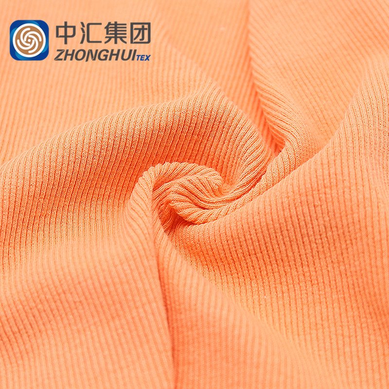 Stock Fabric Best Seller Cotton 2X2 Spandex Rib Knitted Single Jersey Fabric For T-Shirt