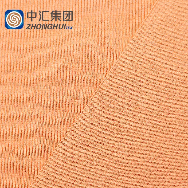 Stock Fabric Best Seller Cotton 2X2 Spandex Rib Knitted Single Jersey Fabric For T-Shirt