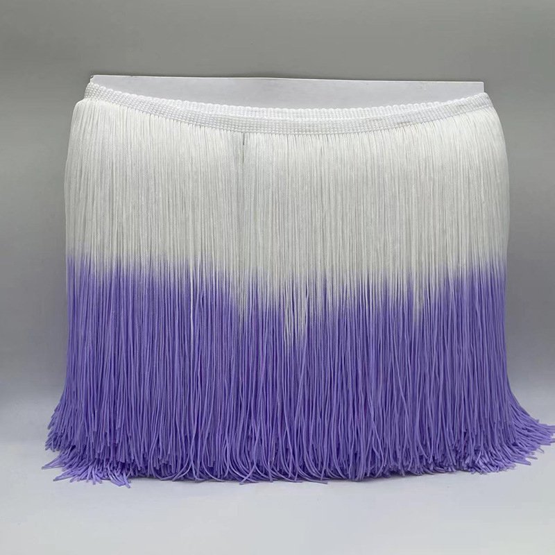 Width 20 cm Chinlon 2 Color Two Tone Vertical Latin Dress Fringe Tassel Lace Trim For Clothing Accessories Home Textiles Curtain