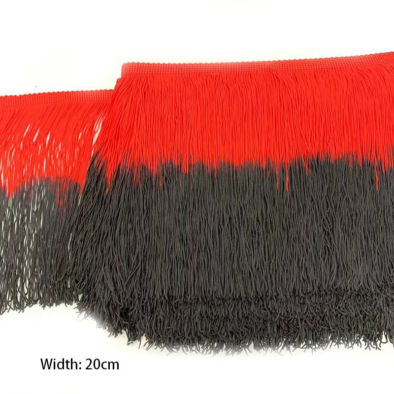 Width 20 cm Chinlon 2 Color Two Tone Vertical Latin Dress Fringe Tassel Lace Trim For Clothing Accessories Home Textiles Curtain