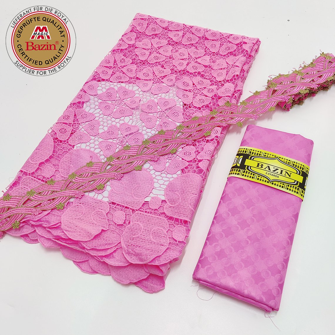 Royal Blue Swiss Voile Lace In Switzerland With Bazin Riche And Ribbon Lace Trim High Quality 100% Cotton Basin Fabric Material
