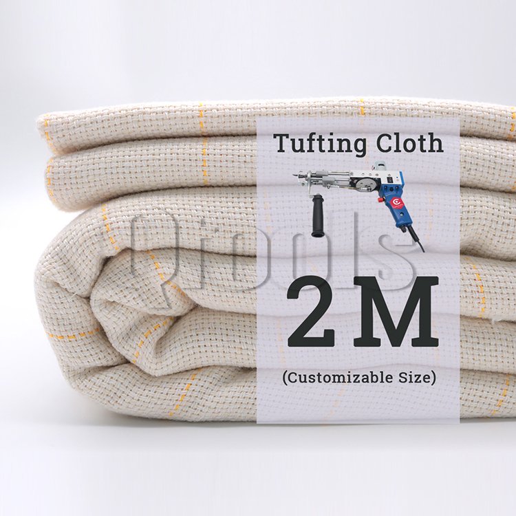 Manufacturer Primary 2m Custom Embroidery Different Sizes yellow guideline Weaving Fabric Tufting Cloth for DIY Rugs Making