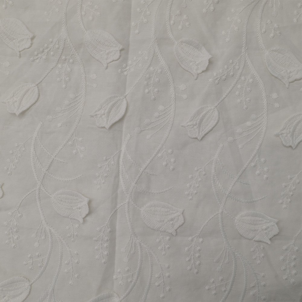 New Fashionable Woven Customized White Swiss Cotton Voile Lace Fabric For Garment