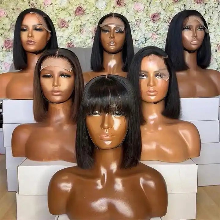Wholesale Brazilian Human Hair Bob HD Lace Wig Best Frontal Deep Wave Straight Wig with Natural Hair Original Design